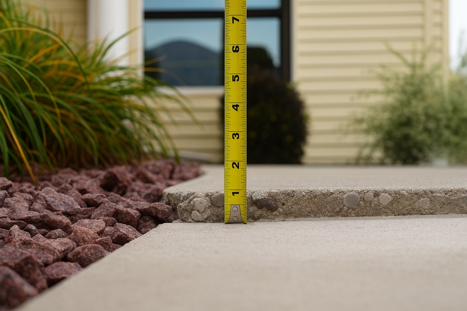 Before concrete leveling - sunken uneven concrete