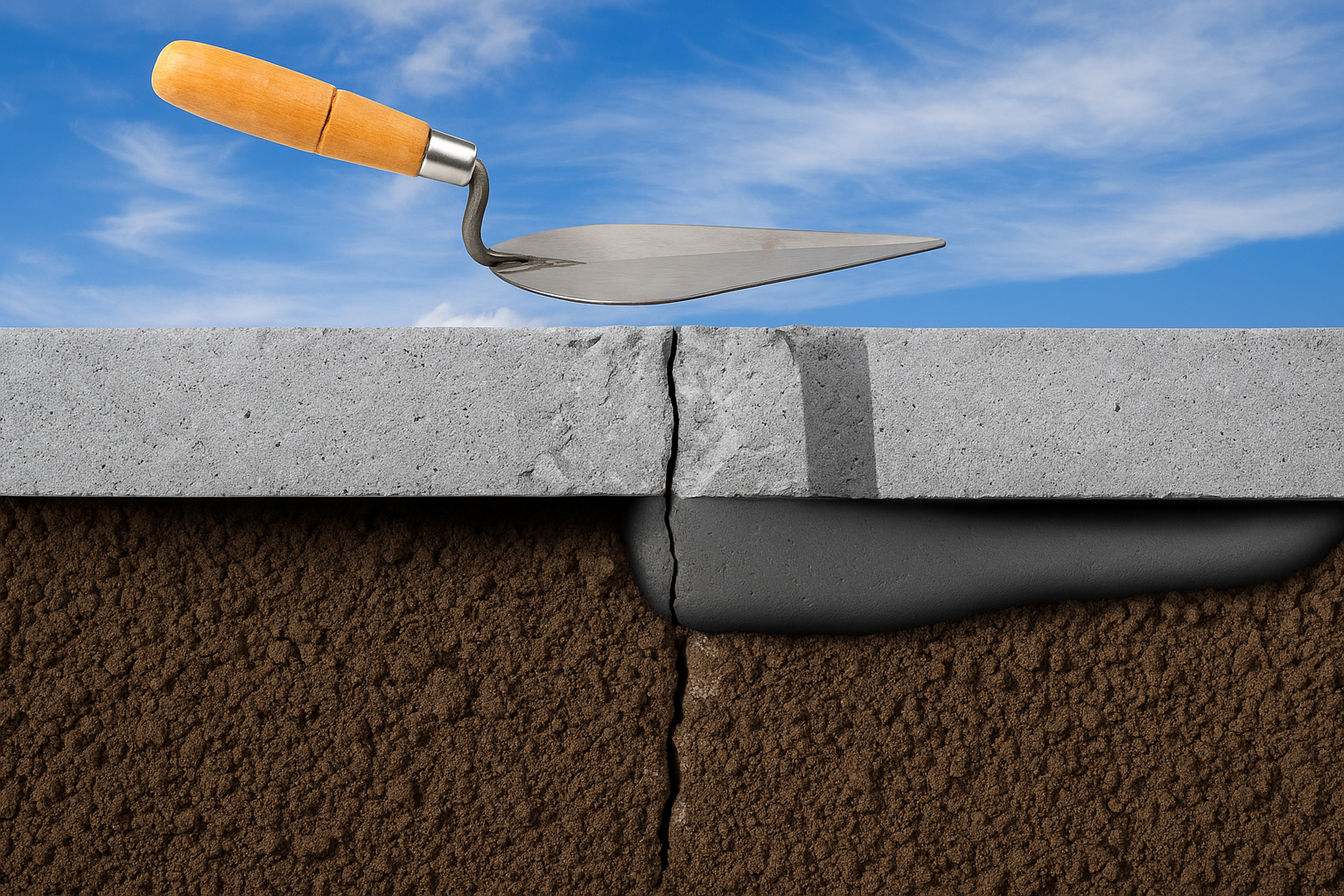 Professional concrete patching and sealing after leveling in North Houston