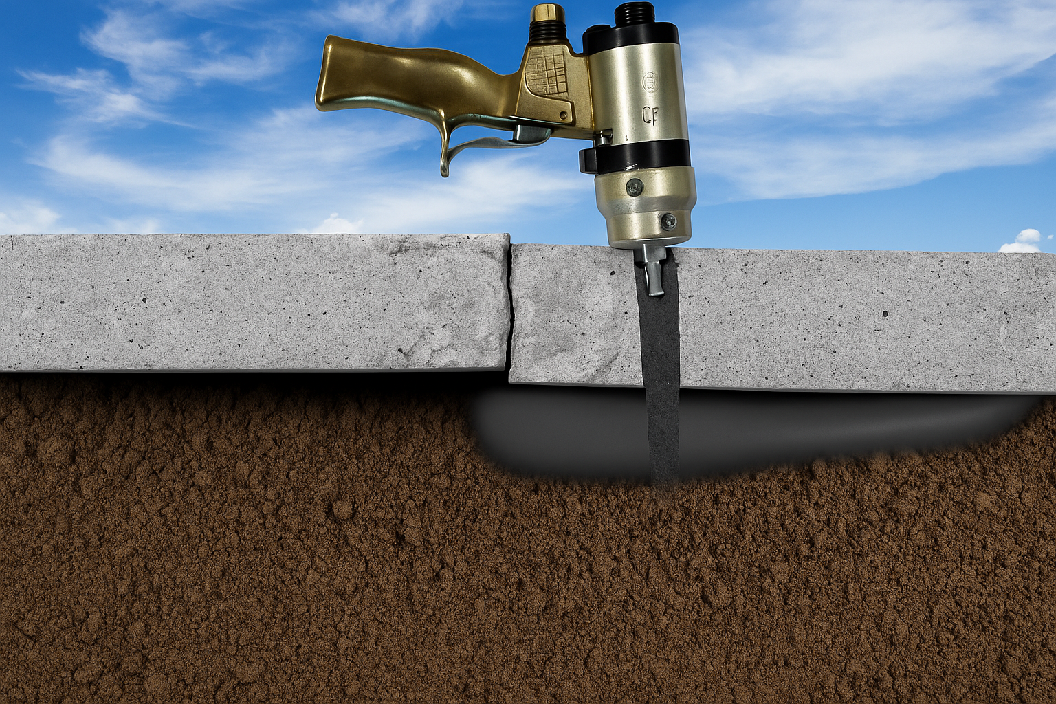 High-density polyurethane foam injection for concrete leveling in Houston